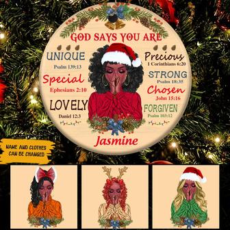 God Says You Are Personalized Ornament - Gift for Black Girl - Thegiftio UK
