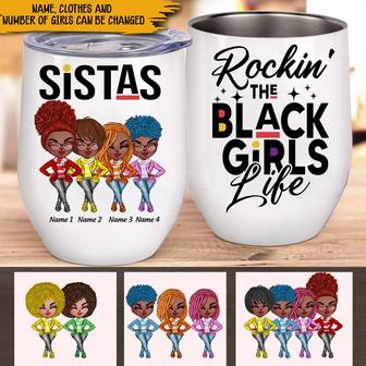 Rockin The Black Girls Life Custom Wine Tumbler - Thegiftio UK
