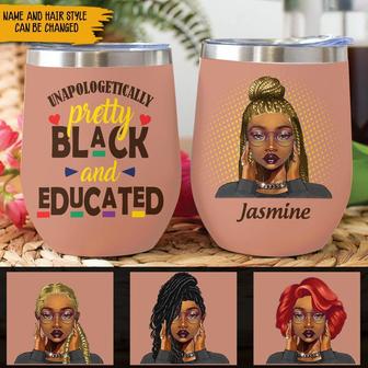 Unapologetically Pretty Black Girl Custom Wine Tumbler - Thegiftio UK