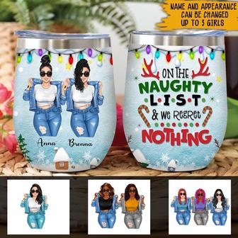 Black Girls On The Naughty List Custom Wine Tumbler - Gift - Thegiftio UK