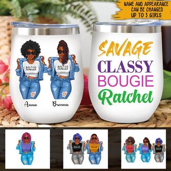Black Girls Wine Tumbler Custom - Gift for Best Friends - Thegiftio UK