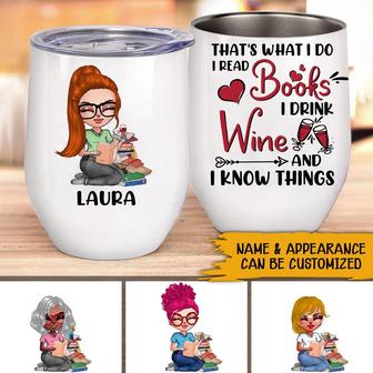 That's What I Do I Read Books Custom Wine Tumbler - Gift - Thegiftio UK