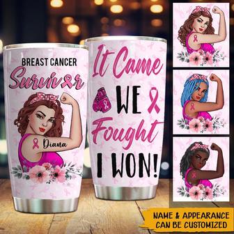 Breast Cancer Awareness Month Custom Tumbler - Survivor Gift - Thegiftio UK