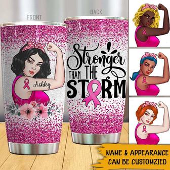 Stronger Than The Storm Personalized Tumbler - Cancer Gift - Thegiftio UK