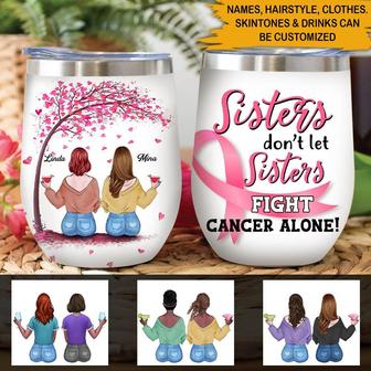 Breast Cancer Sister Custom Wine Tumbler - Gift for Sisters - Thegiftio UK