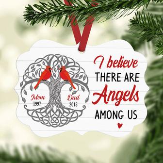 Personalized Cardinal Memorial Mom Dad Gifts, I Believe There Are Angels Are Among Us Benelux Ornament - Thegiftio UK