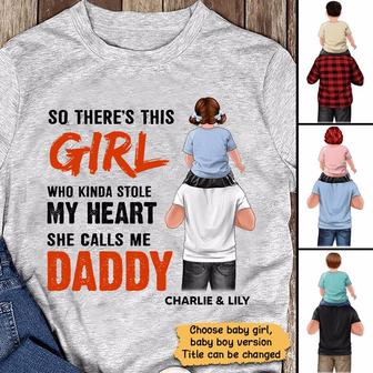 Little Boy Girl Stole My Heart Custom Shirt - Gift for Dad - Thegiftio UK