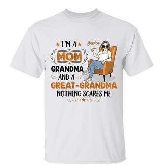 Great-Grandma Nothing Scares Me Custom T-Shirt - Thegiftio UK