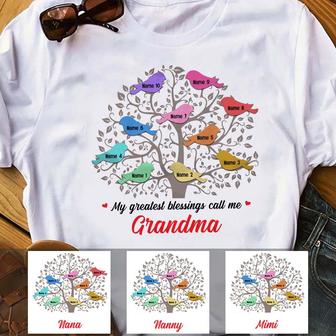 Personalized Grandma Family Tree T Shirt - Thegiftio UK