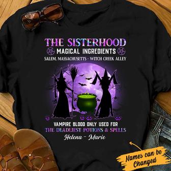 Personalized Witch Friends Magical Sisterhood T Shirt - Thegiftio UK
