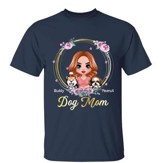 Doll Dog Mom Floral Personalized T-Shirt - Gift for Dog Moms - Thegiftio UK