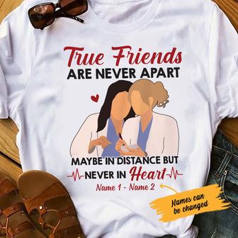 Personalized Nurse Friends Never Apart T Shirt - Thegiftio UK