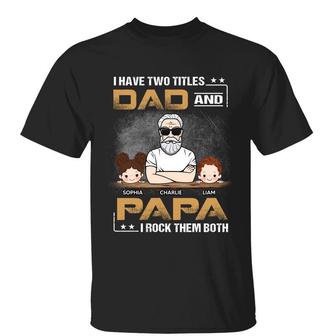Grandpa Grandkids Two Titles Custom Shirt - Gift for Grandpa - Thegiftio UK