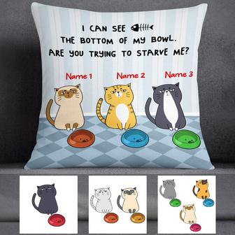Personalized Cat Bottom Of My Bowl Pillow - Thegiftio UK