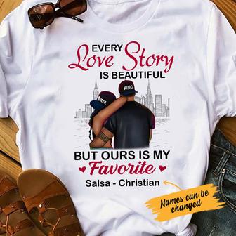Personalized BWA Couple Love Story T Shirt - Thegiftio UK