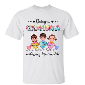 Grandkids Heartstrings Personalized T-Shirt - Thegiftio UK