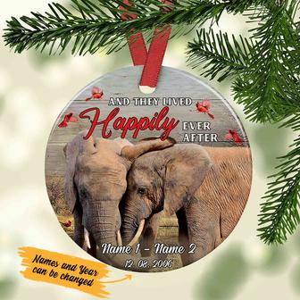Personalized Elephant Couple Ornament SB163 67O36 - Thegiftio UK