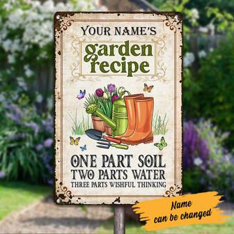 Personalized Plant Gift, Gardener Gift, Garden Recipe Metal Sign - Thegiftio UK