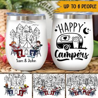 Camping Bestie Team Custom Wine Tumbler - Gift for Friends - Thegiftio UK