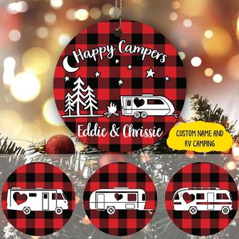 Camping Circle Personalized Ornament - Gift for Campers - Thegiftio UK