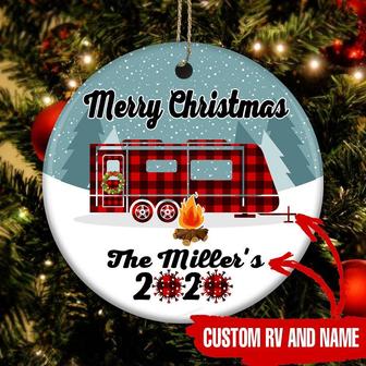 Camping Circle Personalized Ornament - Christmas Gift - Thegiftio UK