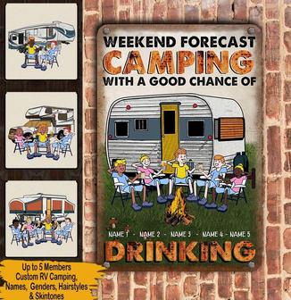Camping Weekend Forecast Custom Metal Sign - Campers Gift - Thegiftio UK