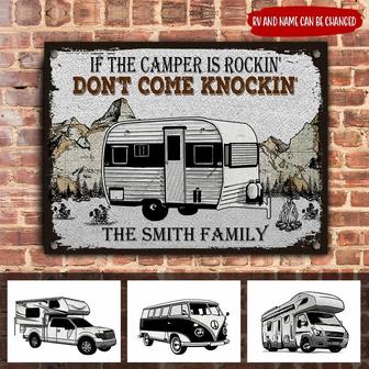 Don't Come Knockin If The Camper Is Rockin Custom Sign - Thegiftio UK