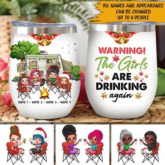 Camping Wine Tumbler Custom - Gift for Best Friends - Thegiftio UK