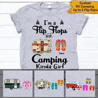Camping Flip Flops Personalized T-Shirt - Gift for Campers - Thegiftio UK