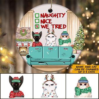 Naughty Nice We Tried Custom Ornament - Christmas Gift - Thegiftio UK