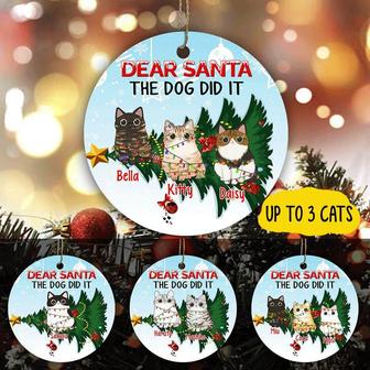 Dear Santa The Dog Did It Personalized Ornament - Cat Gift - Thegiftio UK