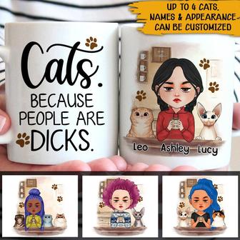 Cats Because People Are Dicks Custom Mug - Cat Lovers Gift - Thegiftio UK