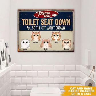 Please Keep The Toilet Seat Down Custom Metal Sign - Thegiftio UK