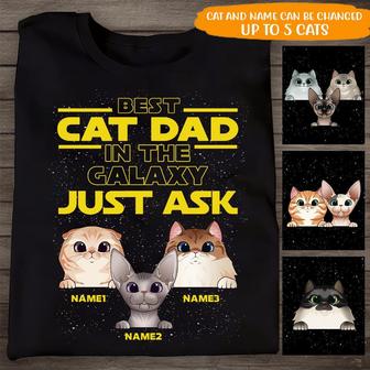 Best Cat Dad In The Galaxy Custom T-Shirt - Gift for Dad - Thegiftio UK