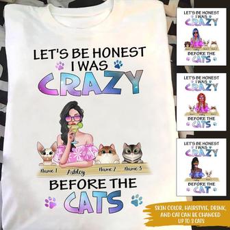 I Was Crazy Before The Cat Custom T-Shirt - Cat Lovers Gift - Thegiftio UK