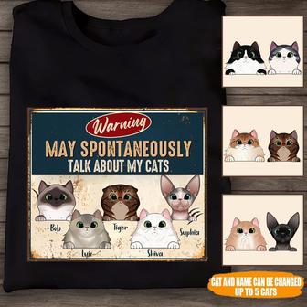 Cat May Talk About Cats Custom T-Shirt - Gift for Cat Lovers - Thegiftio UK