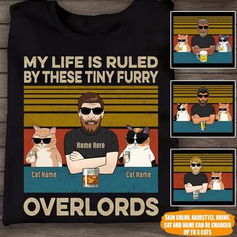 My Life Is Ruled By a Tiny Furry Overlord Custom T-Shirt - Thegiftio UK