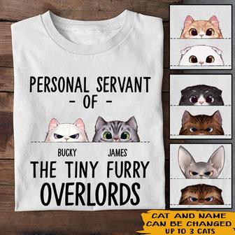 Tiny Furry Overlord Custom T-Shirt - Gift for Cat Lovers - Thegiftio UK