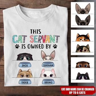 This Cat Servant Belongs To Custom T-Shirt - Cat Lovers Gift - Thegiftio UK
