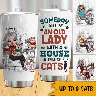 Someday I Will Be An Old Lady Custom Tumbler - Cat Gift - Thegiftio UK