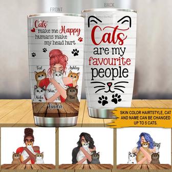 Cats Are My Favorite People Custom Tumbler - Cat Lovers Gift - Thegiftio UK