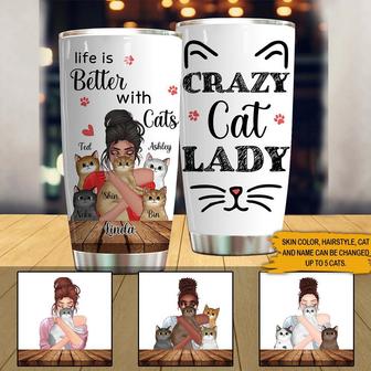 Cat Lovers Personalized Tumbler - Gift for Cat Lovers - Thegiftio UK