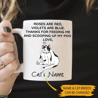 Cat Mug Personalized Thanks For Feeding Me - Cat Lovers Gift - Thegiftio UK