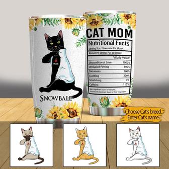 Cat Mom Nutrition Facts Custom Tumbler - Gift for Cat Lovers - Thegiftio UK