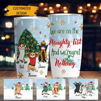 We're On The Naughty List Custom Tumbler - Cat Lovers Gift - Thegiftio UK