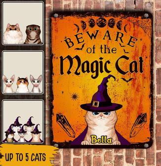 Beware Of The Magic Cats Custom Metal Sign - Cat Lovers Gift - Thegiftio UK