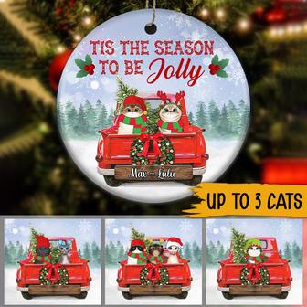 Cats Personalized Circle Ornament - Gift for Cat Lovers - Thegiftio UK