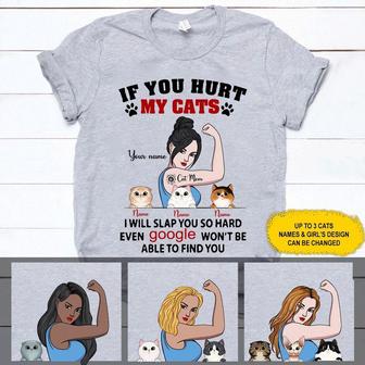 If You Hurt My Cats Custom T-Shirt - Gift for Cat Lovers - Thegiftio UK