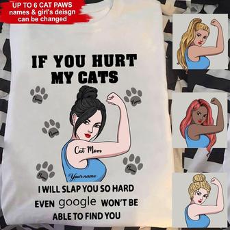 If You Hurt My Cats Custom T-Shirt - Gift for Cat Lovers - Thegiftio UK