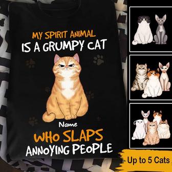 My Spirit Animal Grumpy Cat Custom T-Shirt - Cat Lovers Gift - Thegiftio UK